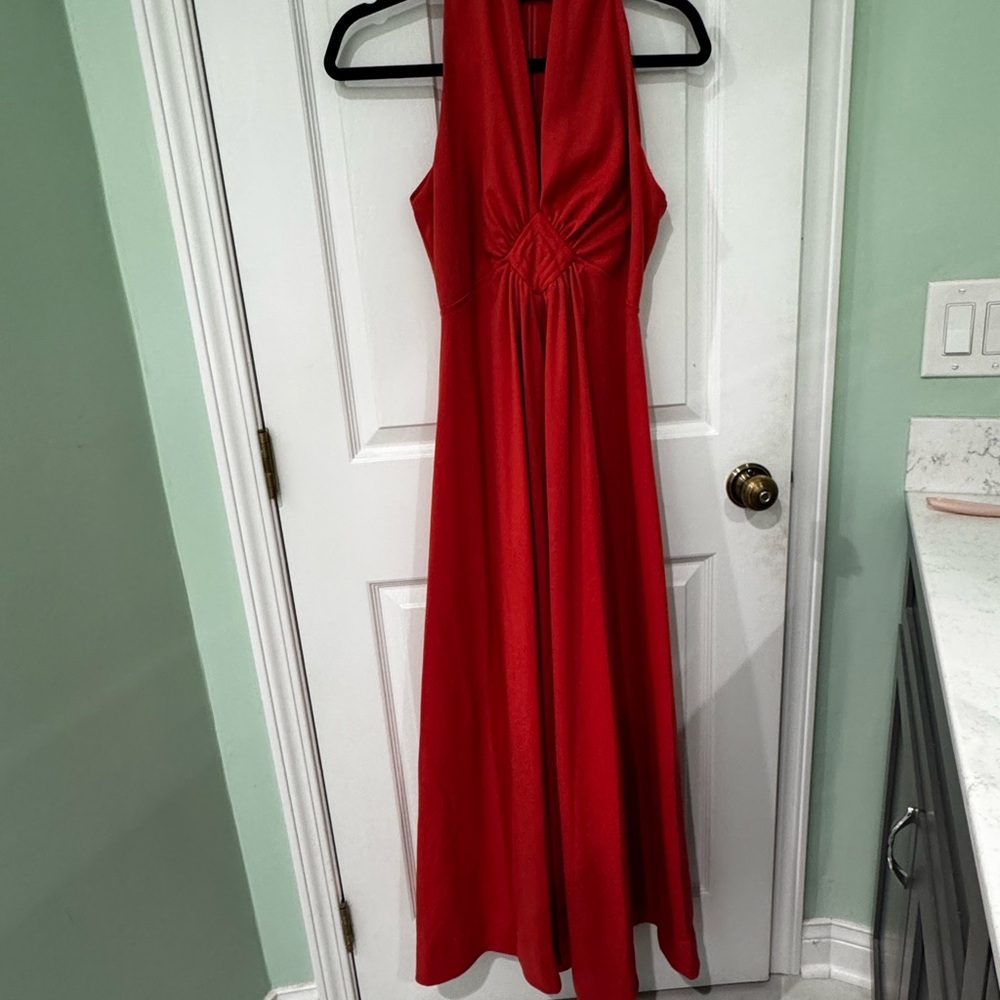 Vintage Elegant Orange Evening Gown